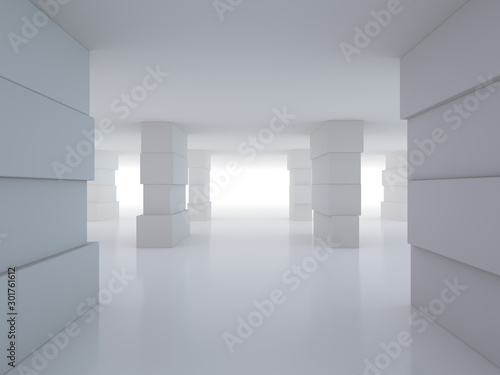 Abstract modern architecture background. 3D