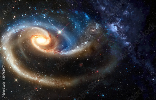 Obraz na plátně Space cosmic background of supernova nebula and stars field