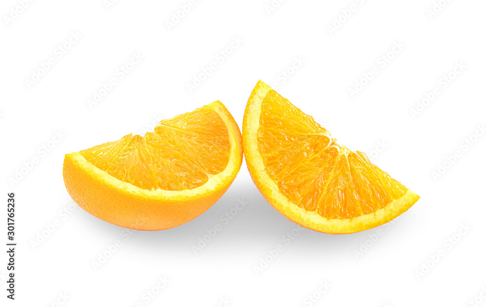 Ripe range fruit slice isolated on white background Ripe range fruit slice isolated on white background