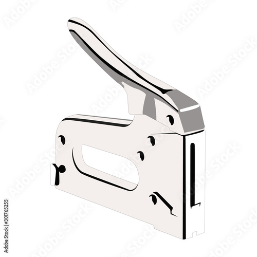 Staple gun realistic vector illustration isolated