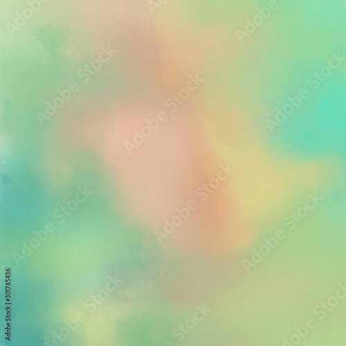 quadratic graphic format ash gray, burly wood and medium aqua marine color painted background. broadly painted backdrop can be used as texture, background element or wallpaper