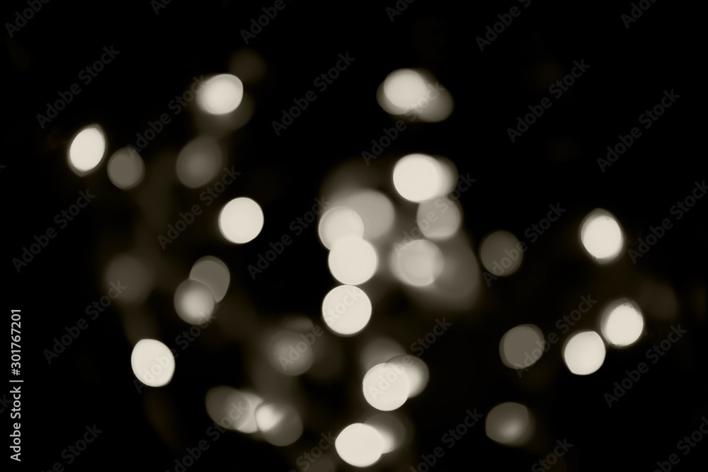 Abstract black and white Lights  bokeh background. Blured night light. background, 