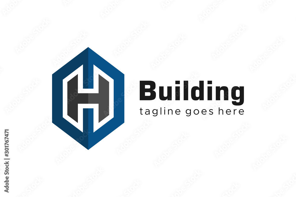 Building Logo Letter H Simple Flat Geometric Building Logo Letter H Simple Flat Geometric