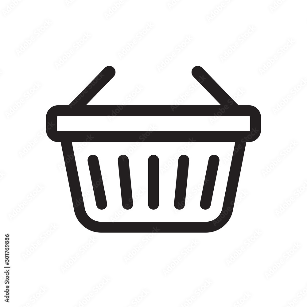 shopping basket icon. Vector simple modern shopping basket. shopping basket icon. Vector simple modern shopping basket.