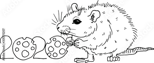 drawing Christmas symbols line graphics