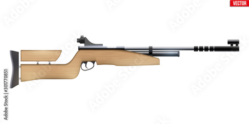 Air Rifle Equipment for Shooting Sport. Games of Shooting Range. Special Equipment for athlete. Vector Illustration isolated on white background.