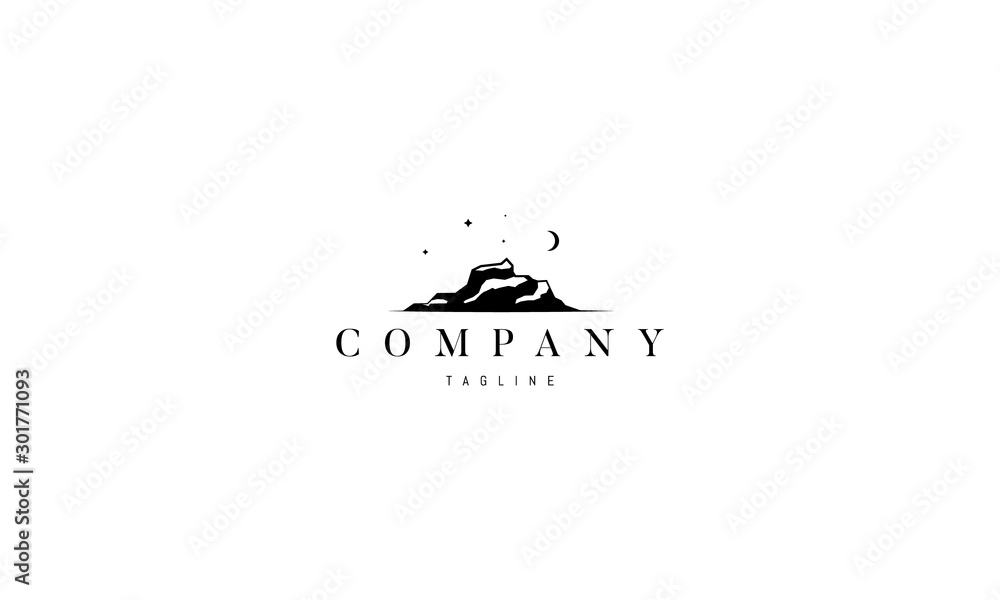 Vector golden logo on which an abstract image of a mountain landscape. Vector golden logo on which an abstract image of a mountain landscape.