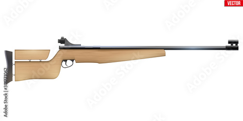 Long Rifle Equipment for Shooting Sport. Games of Shooting Range. Special Equipment for athlete. Vector Illustration isolated on white background.