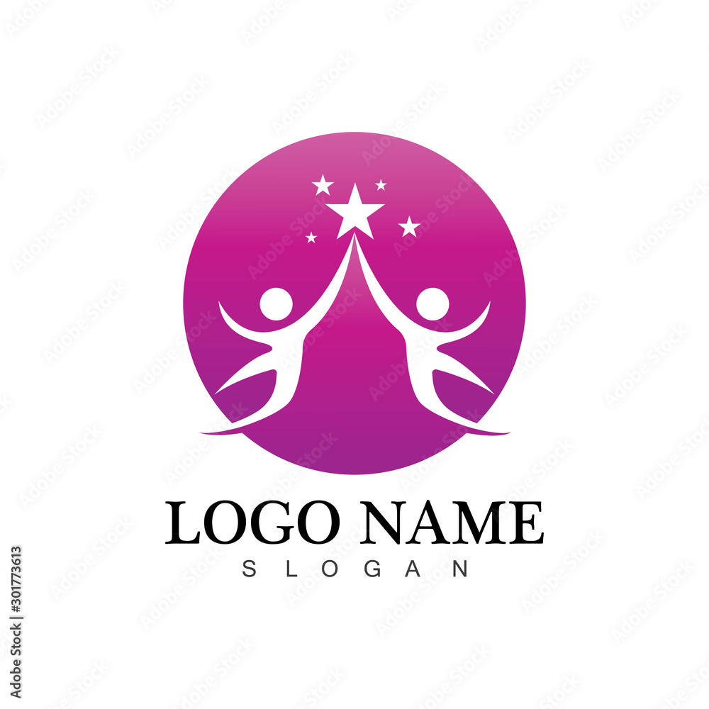 human people success people care logo and symbol template human people success people care logo and symbol template