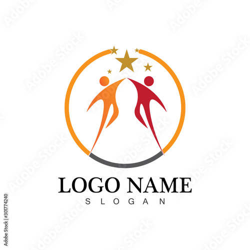 human people success people care logo and symbol template