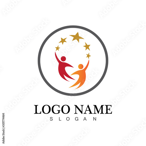 human people success people care logo and symbol template