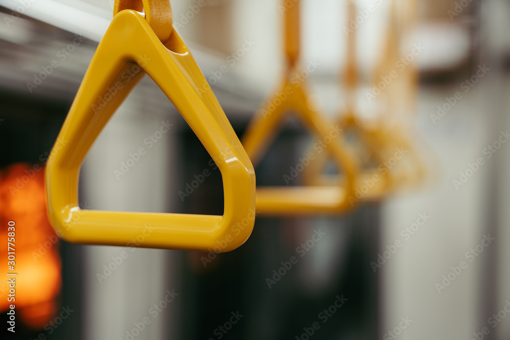 yellow handlebar, handlebar in subway, yellow handlebar, handlebar in subway,