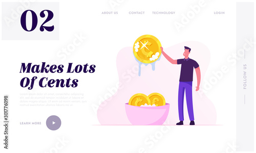 Laundering of Dirty Money Website Landing Page. Businessman or Manager Washing Golden Coins in Basin Full of Soap Foam. Financial Crime, Tax Evasion Web Page Banner. Cartoon Flat Vector Illustration