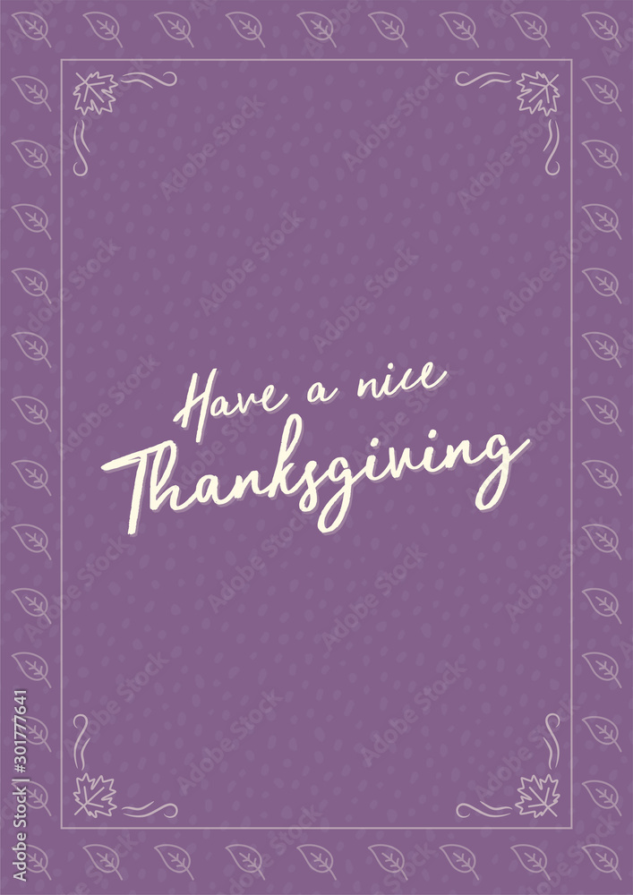 Have a nice Thanksgiving A4 Flyer Banner poster template vector illustration Autumn holiday greeting card