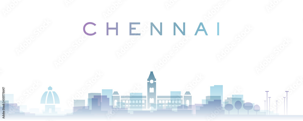 Chennai Transparent Layers Gradient Landmarks Skyline