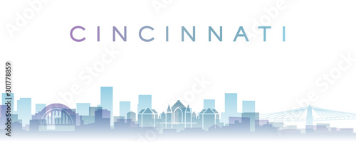 Cincinnati Transparent Layers Gradient Landmarks Skyline