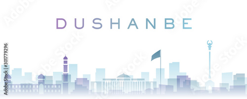 Dushanbe Transparent Layers Gradient Landmarks Skyline