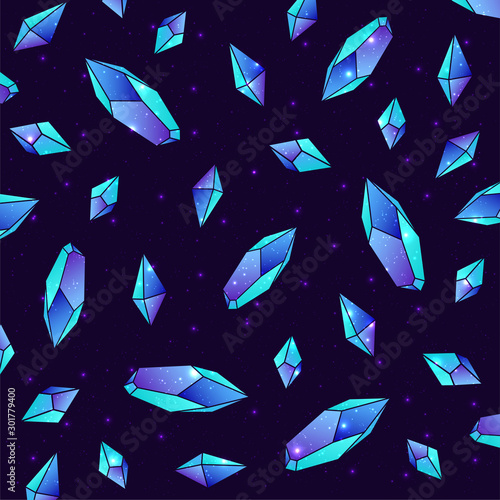 Minerals, Crystals, Gems, and Diamonds Isolated Vector Set