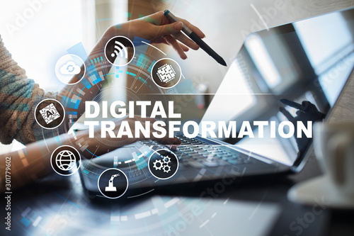 Digital transformation, Concept of digitization of business processes and modern technology. photo