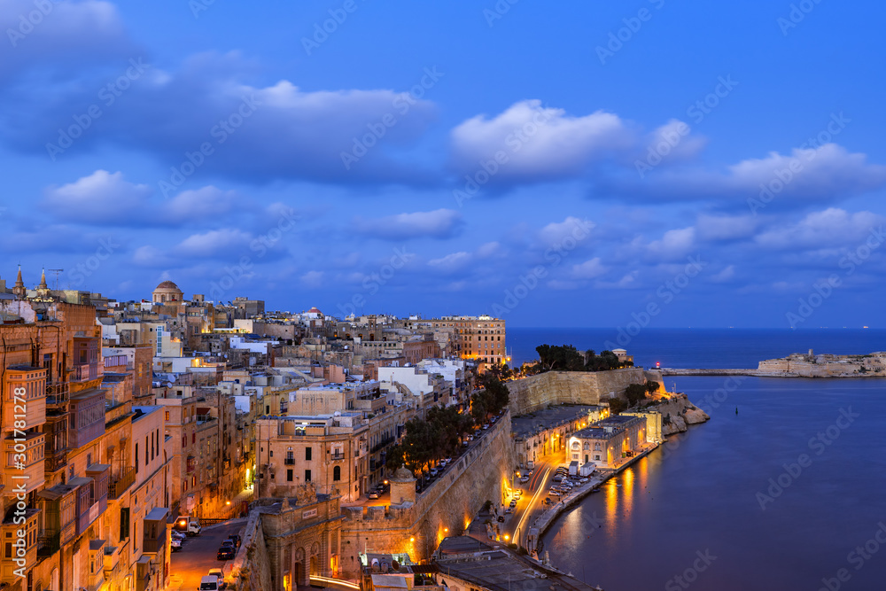 Evening at Valletta City in Malta