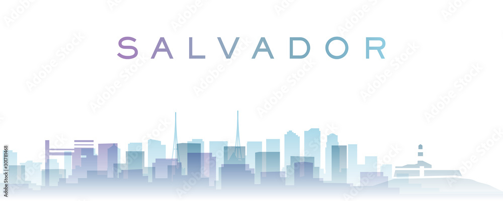 Salvador Transparent Layers Gradient Landmarks Skyline