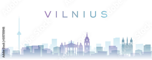 Vilnius Transparent Layers Gradient Landmarks Skyline