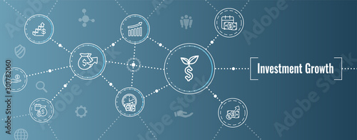 Banking, Investments and Growth Icon Set - Dollar Symbols, etc