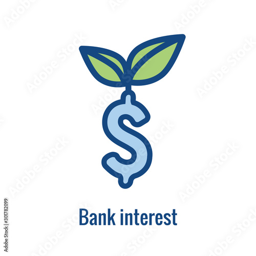 Investment or Banking Icon that shows increase in amount