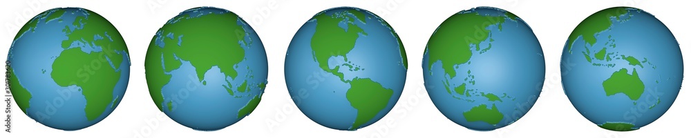 Planeta tierra relieve verde