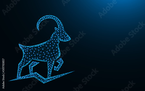 Ibex polygonal vector illustration