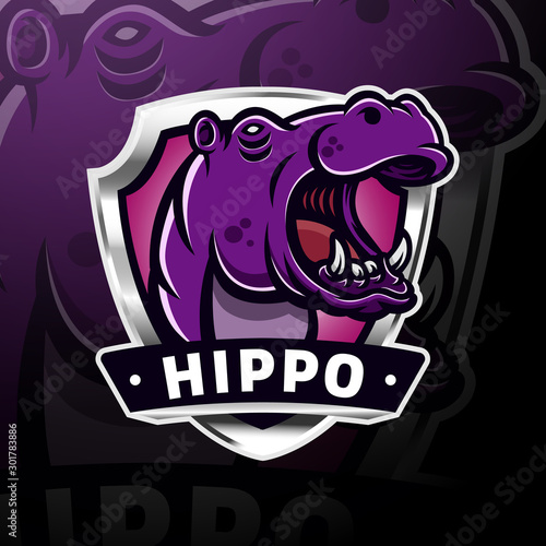 Hippopotamus head logoesport