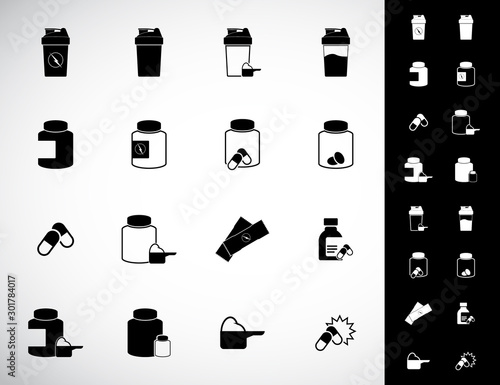 Sport Supplements Icon Set