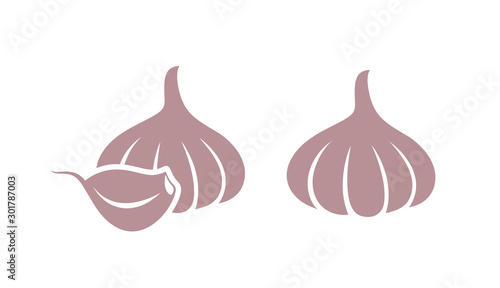 Garlic logo. Isolated garlic on white background