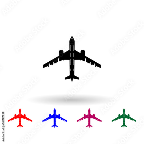 Commercial airplanes multi color icon. Simple glyph, flat vector of air transport icons for ui and ux, website or mobile application