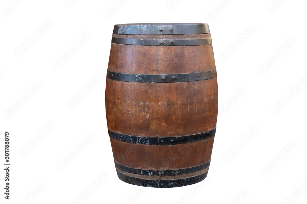 Altes Bierfass aus Holz freigestellt Altes Bierfass aus Holz freigestellt