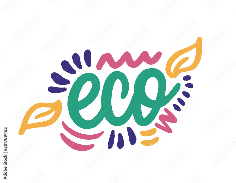 Eco icon design. Ecology logo with leaf on white background. Vector illustration. Eco icon design. Ecology logo with leaf on white background. Vector illustration.
