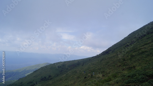 landscape with mountains and clouds