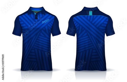 t-shirt polo templates design. uniform front and back view.
