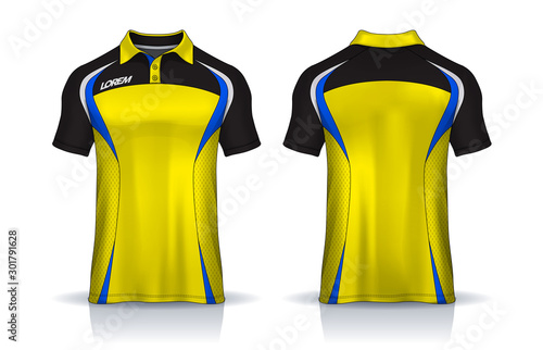 t-shirt polo templates design. uniform front and back view.