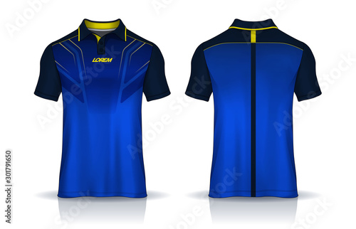 t-shirt polo templates design. uniform front and back view.