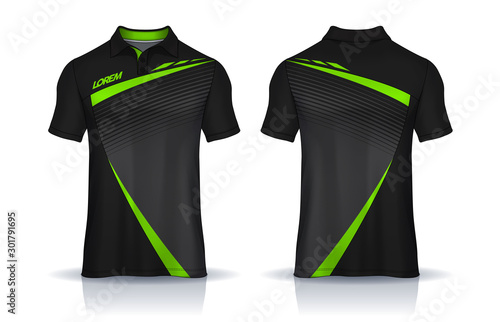 t-shirt polo templates design. uniform front and back view.