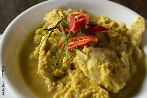 Khmer Amok curry at a restaurant in Phnom Penh, Cambodia.