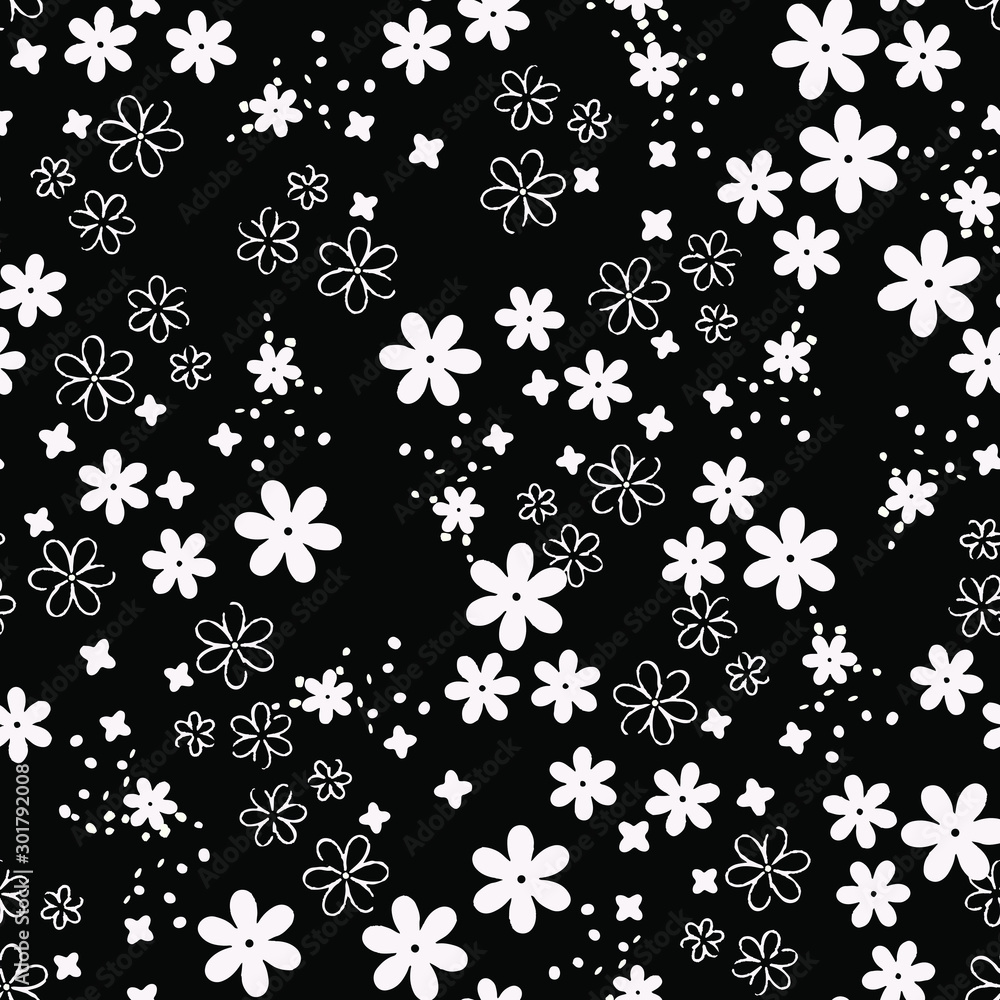 Fashionable pattern in small flowers. Floral background for textiles