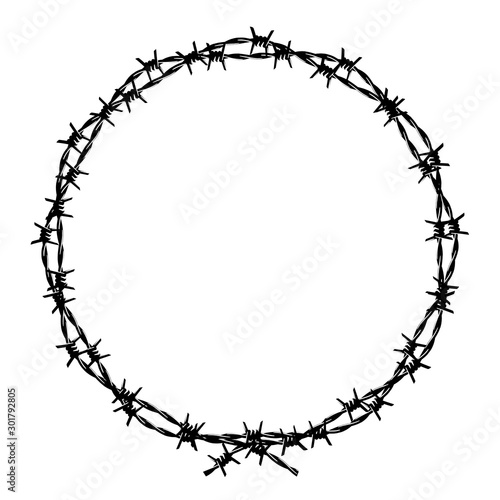 barbed wire wreath vector illustration photo