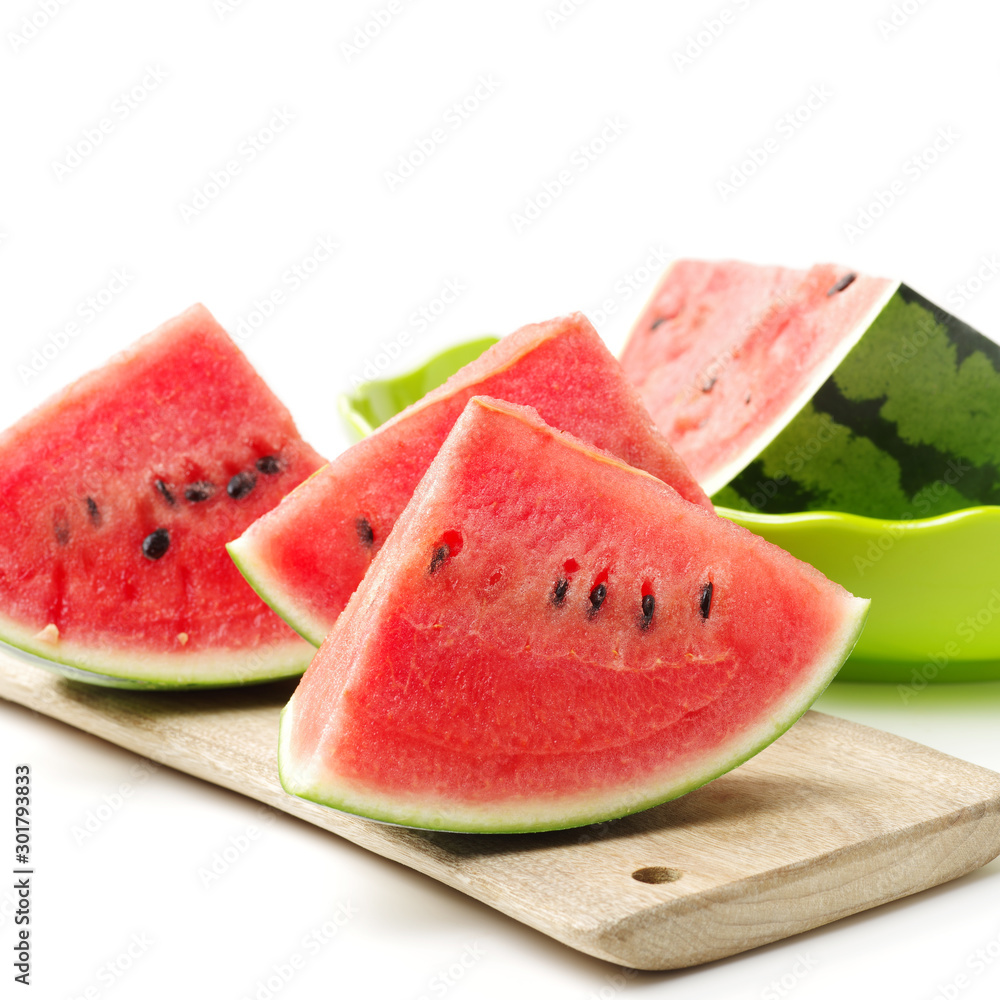 Slice of watermelon on white background Slice of watermelon on white background