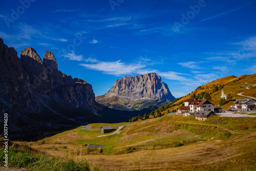 Village Mountain blue sky