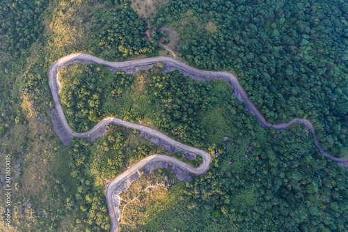 Aerial view of asphalt road in mountain © Earnest Tse