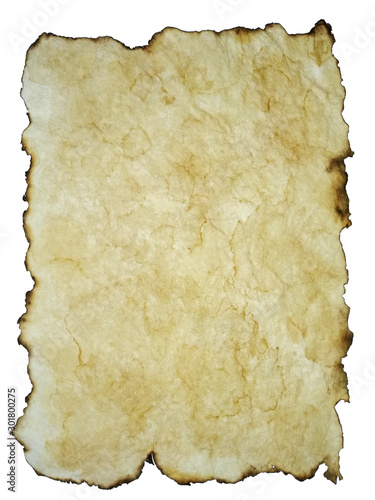 Aged brown paper with burned edges