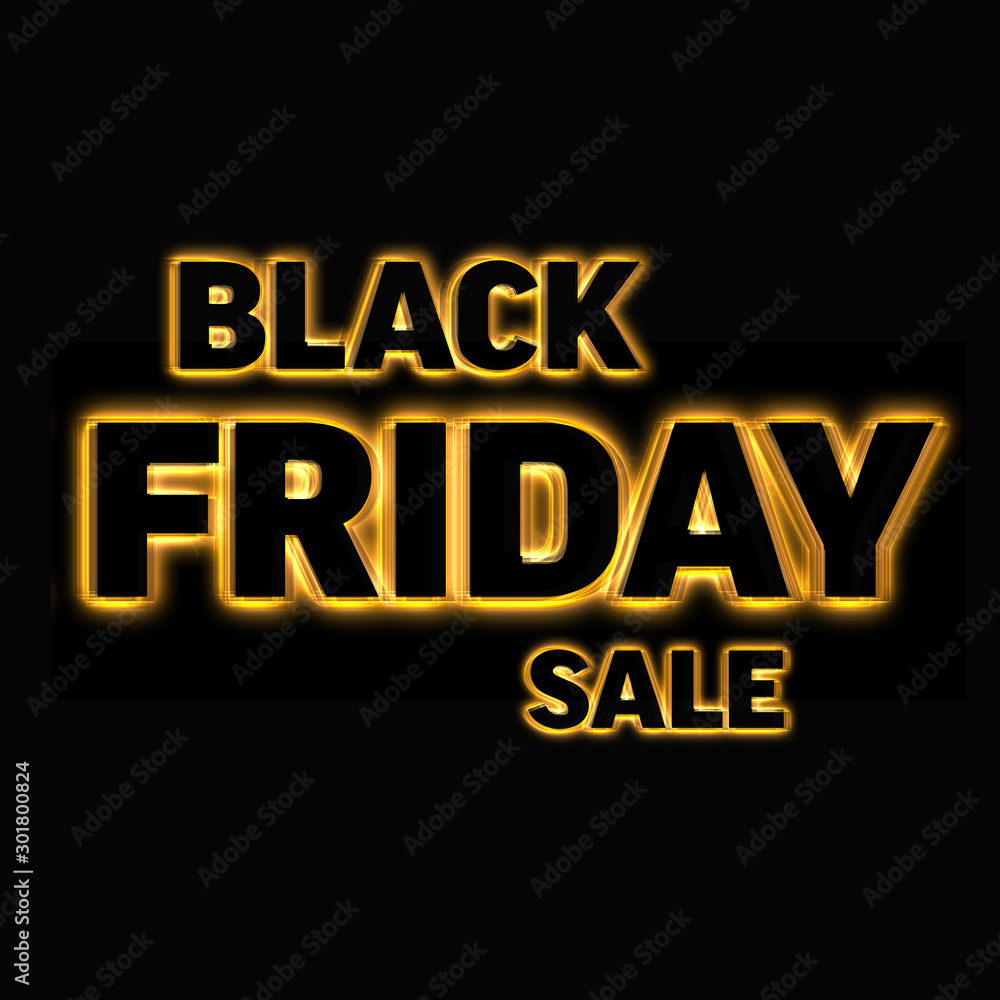 Black friday sale gold glowing background. Black shine gold swoosh background. Super friday sale logo for banner, web, header and flyer, design. Christmas and new year shopping