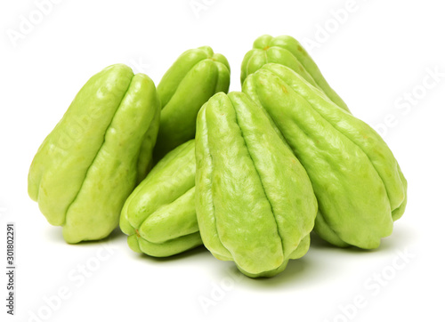 Chayote on a white background